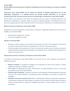 Section 80DD: Tax Deduction for Disabled Dependents in India