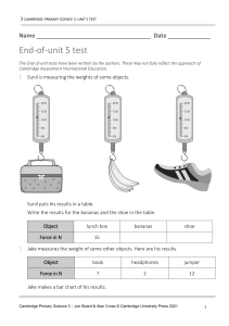 Cambridge Primary Science 3: Unit 5 Test