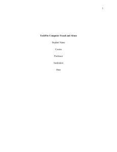 TechFite Computer Fraud & Abuse: Legal Analysis