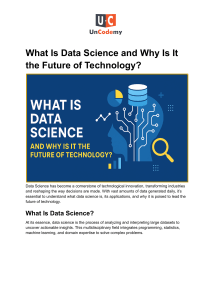 What is Data Science? Future of Technology