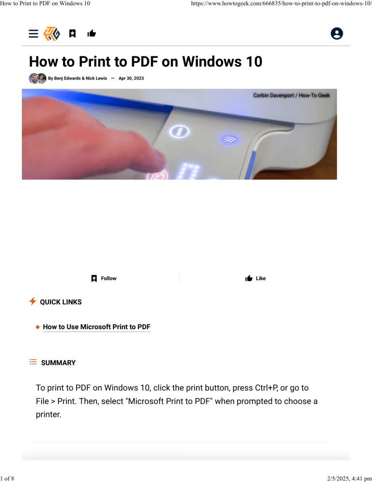 Print to PDF on Windows 10: A Simple Guide
