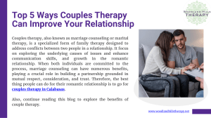 Couples Therapy: 5 Ways to Improve Your Relationship