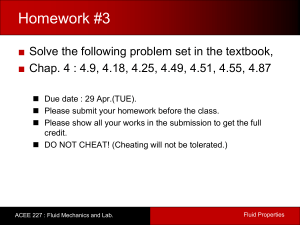 Fluid Mechanics Homework & Midterm Exam Info