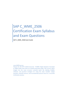 SAP C_WME_2506 Exam Guide: WalkMe Digital Adoption Consultant