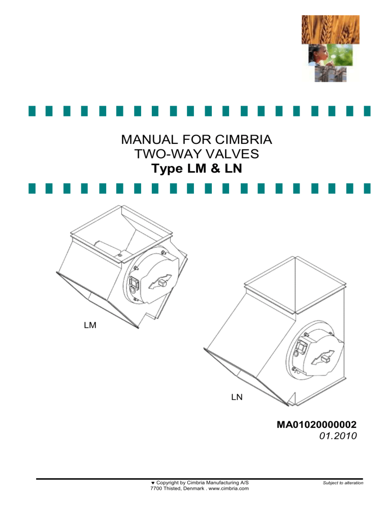 Cimbria TwoWay Valves LM & LN Manual