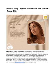 Isotroin 20mg: Side Effects & Tips for Clearer Skin