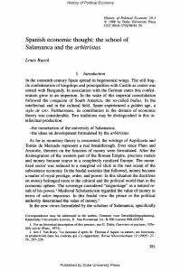 Spanish Economic Thought: Salamanca & Arbitristas