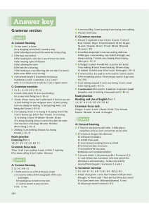 English Grammar Answer Key - Units 1-3