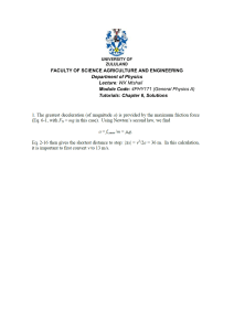 Physics Tutorial: Deceleration & Friction Solutions