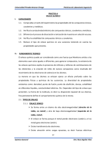 Pr&aacute;ctica de Laboratorio de Enlace Qu&iacute;mico: I&oacute;nico, Covalente, Met&aacute;lico