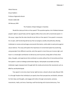 Free Speech in Societies: An Argument for Open Dialogue