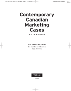 Canadian Marketing Cases: Contemporary Case Studies