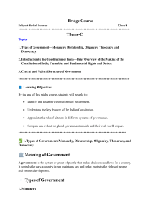 Class 8 Social Science: Types of Government & Indian Constitution