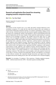 Live-Streaming Shopping & Compulsive Buying: A Flow-Based Analysis