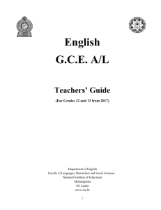 English G.C.E. A/L Teacher's Guide (Grades 12-13)