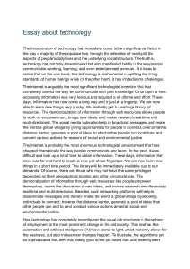 Technology Essay: Impact on Society, Communication & Jobs