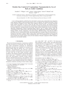 Cryptomelane Nanomaterials: Particle Size Control with H2O2