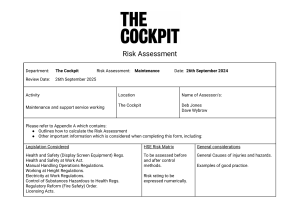 Risk Assessment: Maintenance - The Cockpit