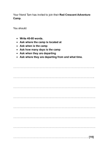 Red Crescent Camp Invitation & Opinion Essay Prompt