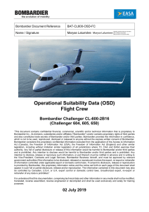 Challenger 604/605/650 Flight Crew OSD Training