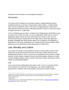 Law, Morality, and Justice: An Assignment on Legal Philosophy