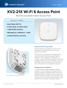 XV2-21X Wi-Fi 6 Access Point Datasheet