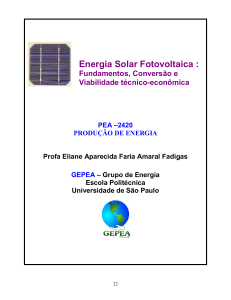 Energia Solar Fotovoltaica: Fundamentos e Viabilidade
