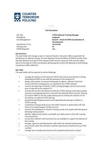 CTSFO National Training Manager Job Description