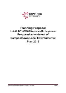 Ingleburn Rezoning: Planning Proposal for Lot 41 Mercedes Rd