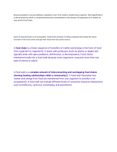 Bioaccumulation, Biomagnification, Food Chains & Webs