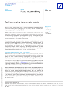 Fed Intervention & Market Functioning: Deutsche Bank Analysis