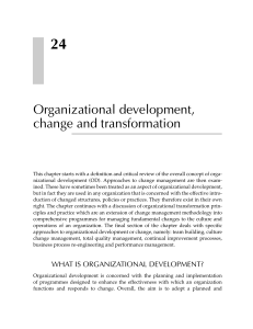 Organizational Development, Change & Transformation
