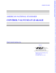 Control Valve Seat Leakage Standard ANSI/FCI 70-2-2013