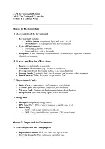 CAPE Environmental Science: Ecology & Sustainability Notes
