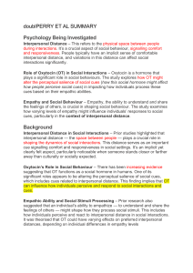 Oxytocin, Empathy, and Interpersonal Distance Study Summary