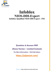 Infoblox NIOS DDI Expert Exam Questions & Answers (Demo)