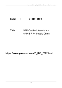 SAP IBP for Supply Chain C IBP 2502 Dumps