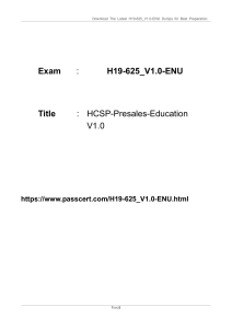 H19-625_V1.0-ENU Exam Questions: HCSP-Presales-Education