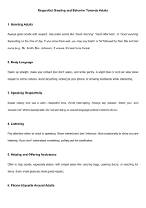 Respectful Greetings & Behavior Towards Adults Guide