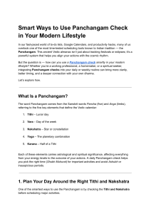 Panchangam in Modern Life: Smart Vedic Astrology Tips