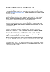 Remove Articles from Google Search: A Complete Guide