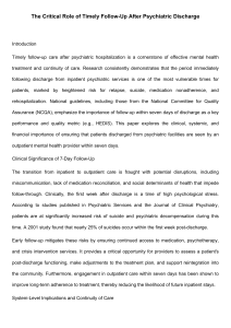Timely Follow-Up After Psychiatric Discharge: A Critical Role