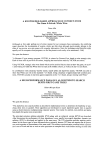 Connect-Four & Parallel Game Tree Search Algorithms Thesis