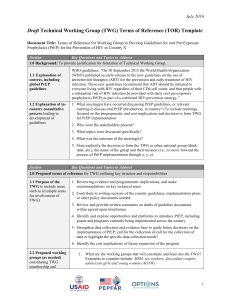 PrEP Guidelines TWG Terms of Reference Template