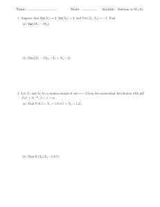 Math340 Exam: Variance, Distributions, Confidence Intervals