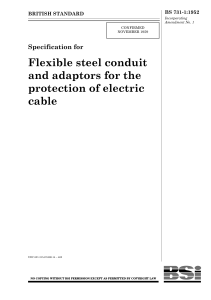 BS 731-1:1952: Flexible Steel Conduit & Adaptors Specification