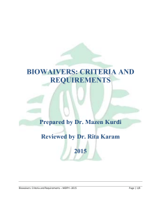Biowaivers: Criteria & Requirements - BCS-Based