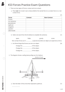 KS3 Forces Practice Exam: Physics Questions & Answers