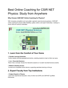CSIR NET Physics Online Coaching: Study Anywhere