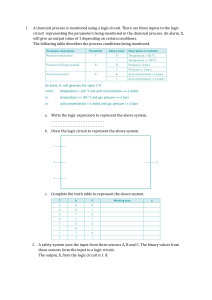 Logic Circuits & Truth Tables: Chemical Process Monitoring